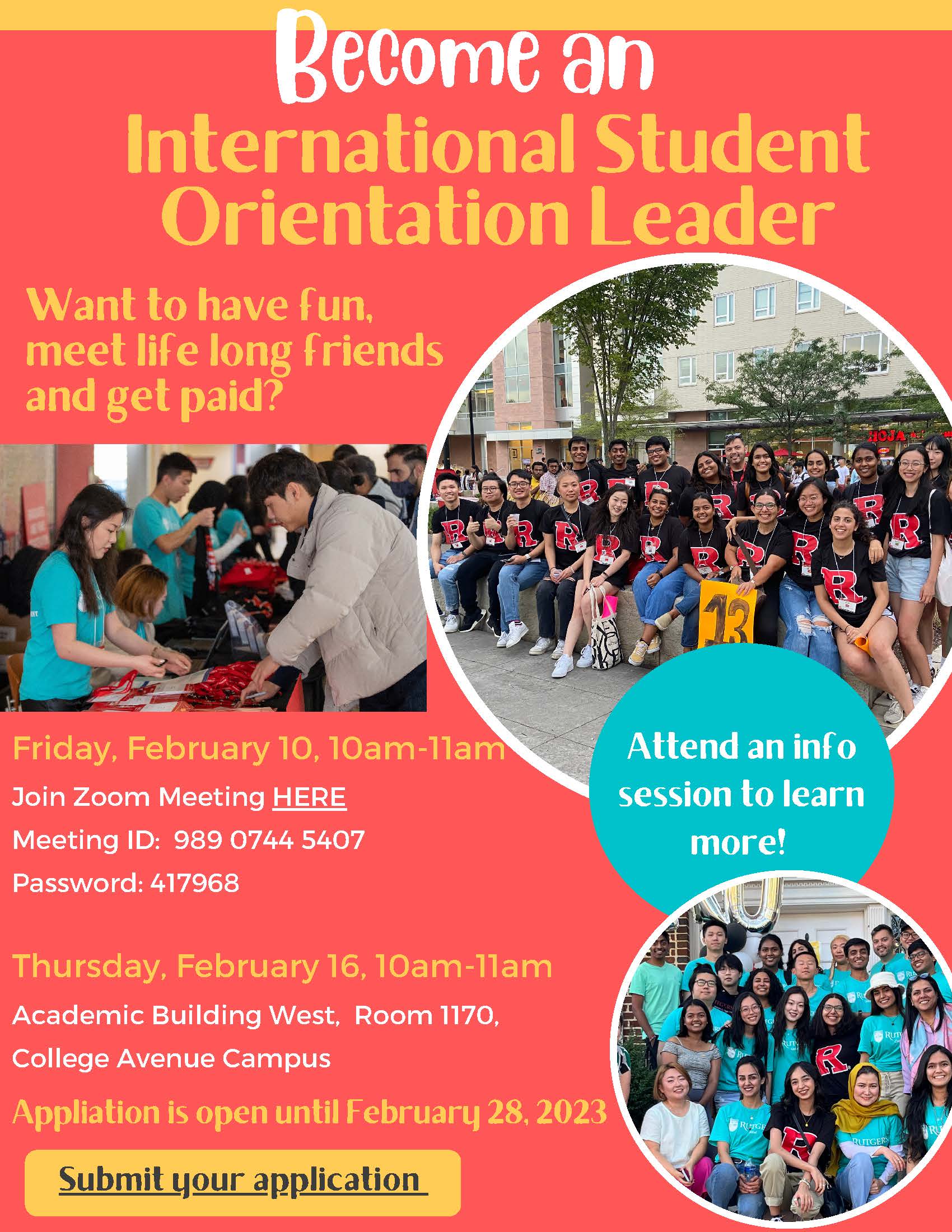 International Student Orientation Leader Info Session Rutgers